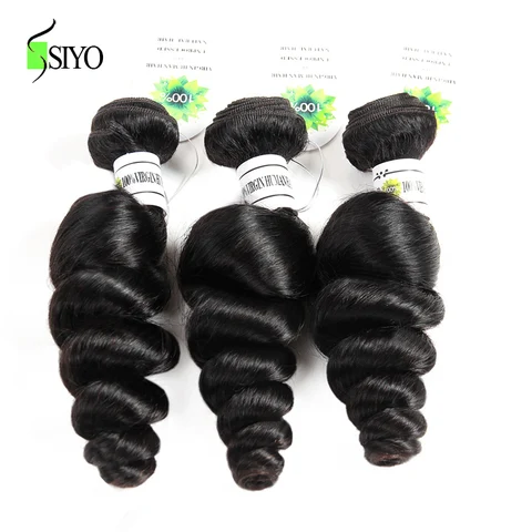 Polegada de Cabelo Pacotes de 100 Siyo Brasileira Onda Solta Cabelo Humano Weave Cor Natural Remy Não 8-28 Extensões 3