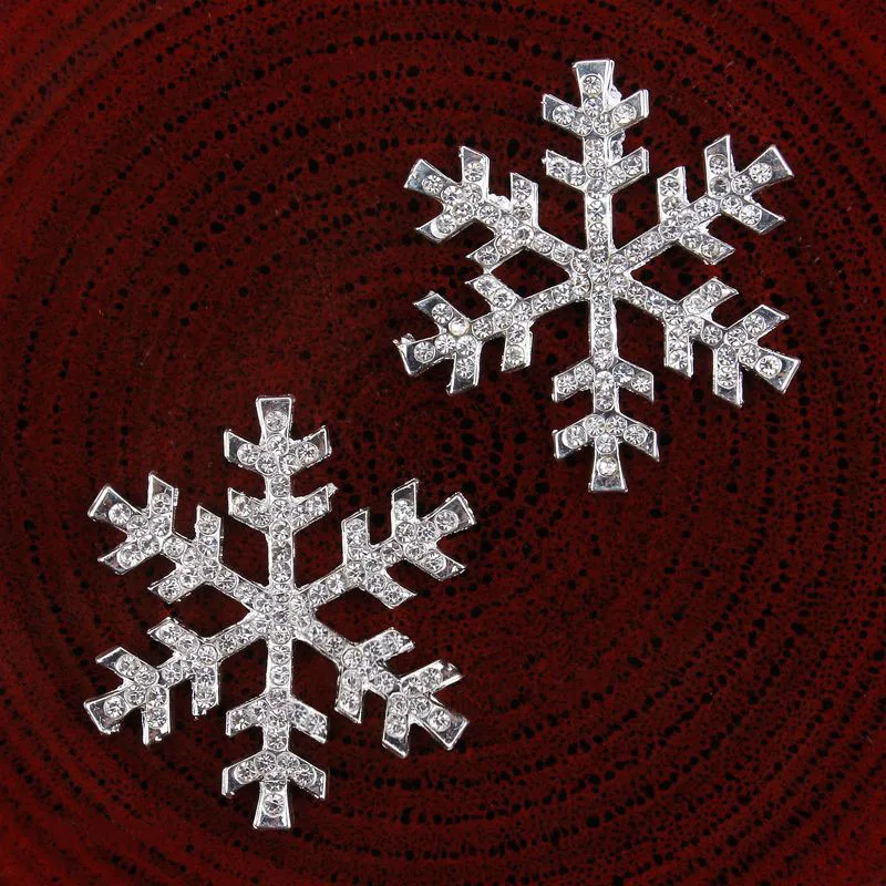 

20pcs/Lot 40MM Silver Rhinestone Snowflake Flatback Buttons Decoration Crystal SNOWFLAKE Diamante Rhinestone Wedding Button