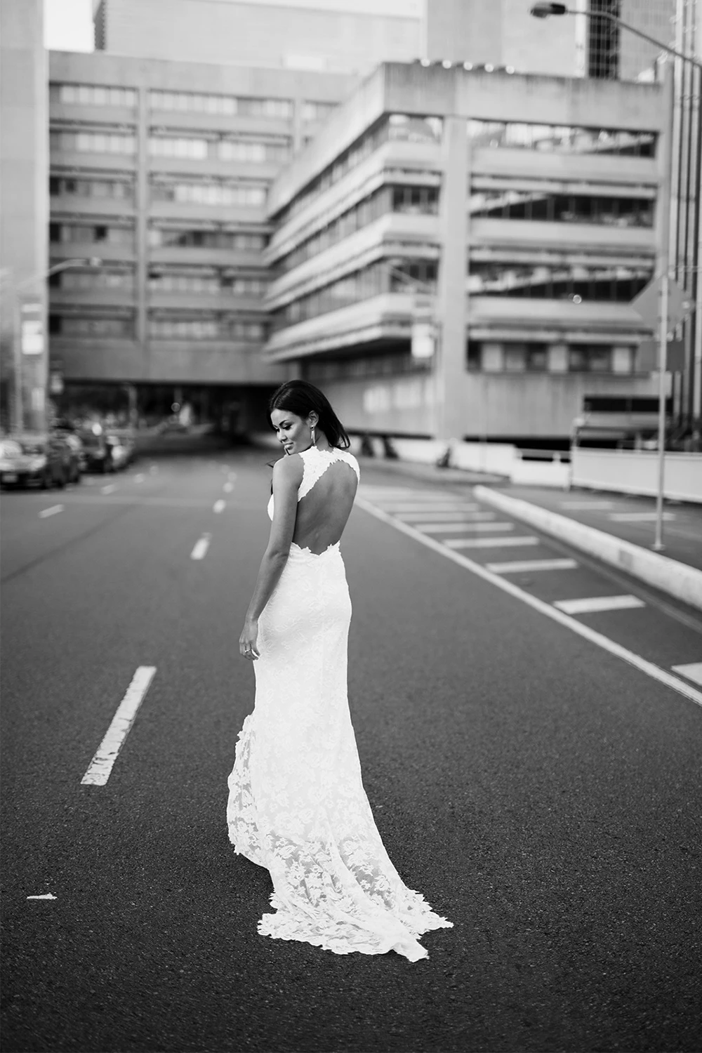 Mryarce Elegant Boho Wedding Dress Open back Soft Stretch Lace Flattering Front Slit  Bohemian Bridal Gowns (9)