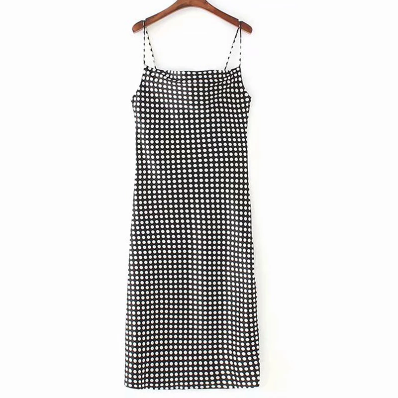 Women's Clothing Dress 2019 Polyester Dot Printed Sling V-Neck Dress Ms Summer Sexy Slim Fit Stylish Temperament Clothing
