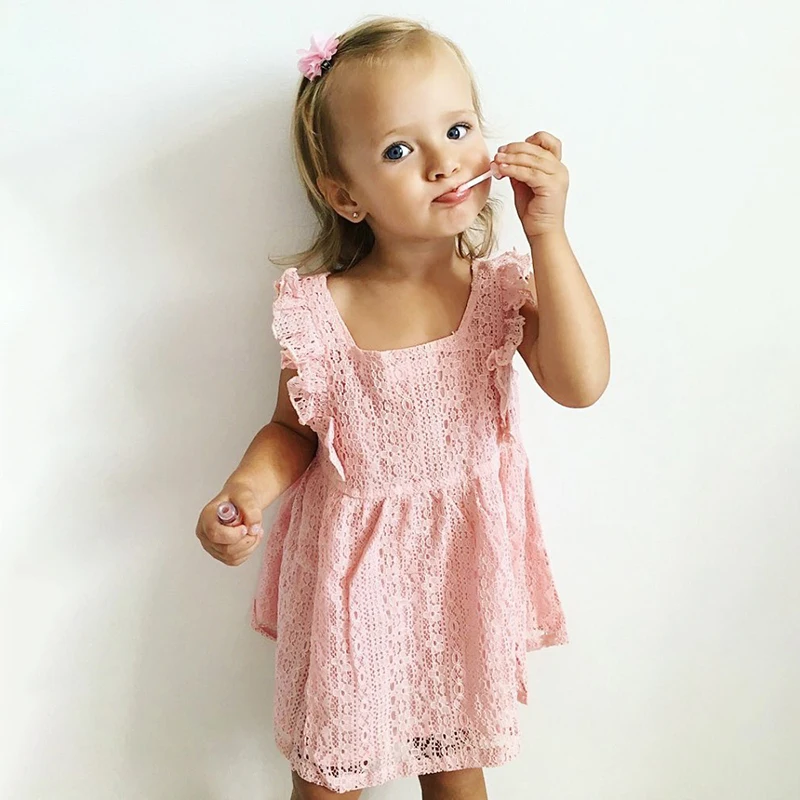 Кружевное и бальное платье для маленьких девочек, новинка 2019 года, летняя брендовая одежда для девочек, вечерние платье для детей 1-4 лет
