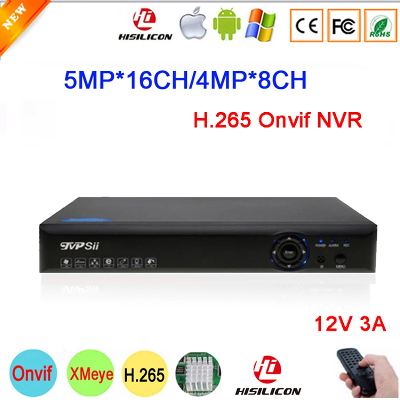 

5mp/4mp/3mp/1080P/960P/720P IP Camera Blue-Ray Panel Hi3536D XMeye H.265 16CH/8CH Onvif IP NVR Surveillance Video Recorder
