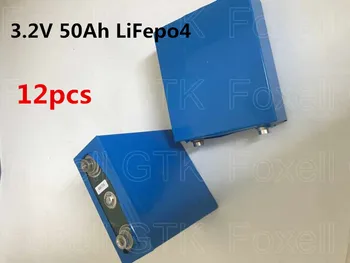 

12pcs 3.2V 50Ah LiFepo4 battery for 12V 24V 36V lifepo4 battery pack DIYsolar street light wind energy storage power supply