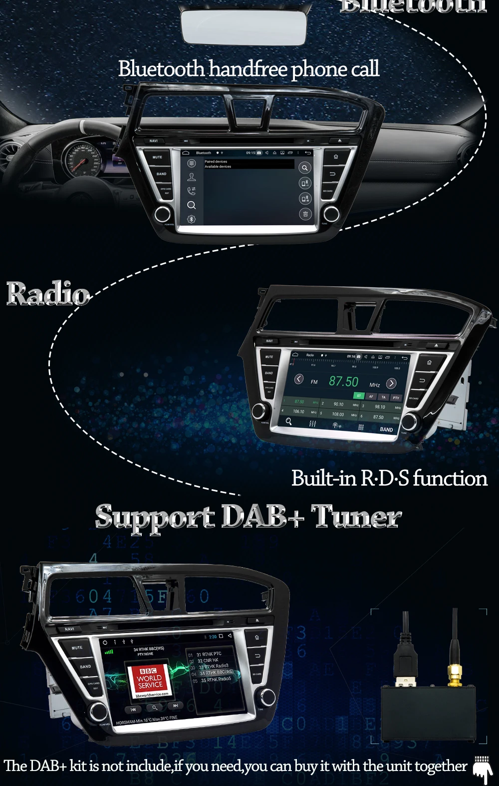 Discount Owtosin 2 din Android 9.0 Car DVD Radio For Hyundai I20 2014 2015 2016 2017 2018 Car GPS Navigation Autoradio 4GB RAM 32GB ROM 4