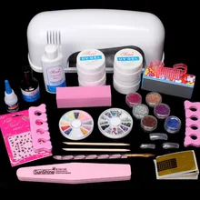 9 Вт УФ-сушилка лампа шлифовальный брусок Типсы для дизайна ногтей гель инструменты DIY салонный комплект#61 набор