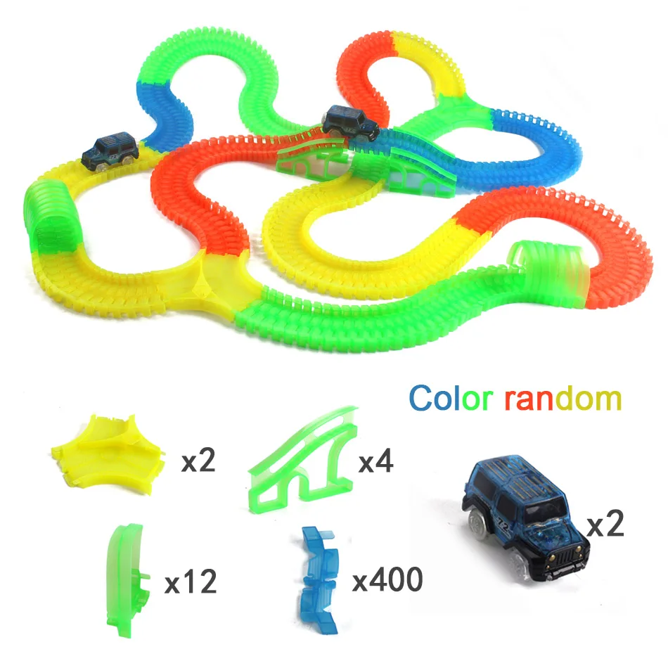 

Spliced track Glowing racing curve Curved track Electronic shining toy Racing toy Children on roller coaster
