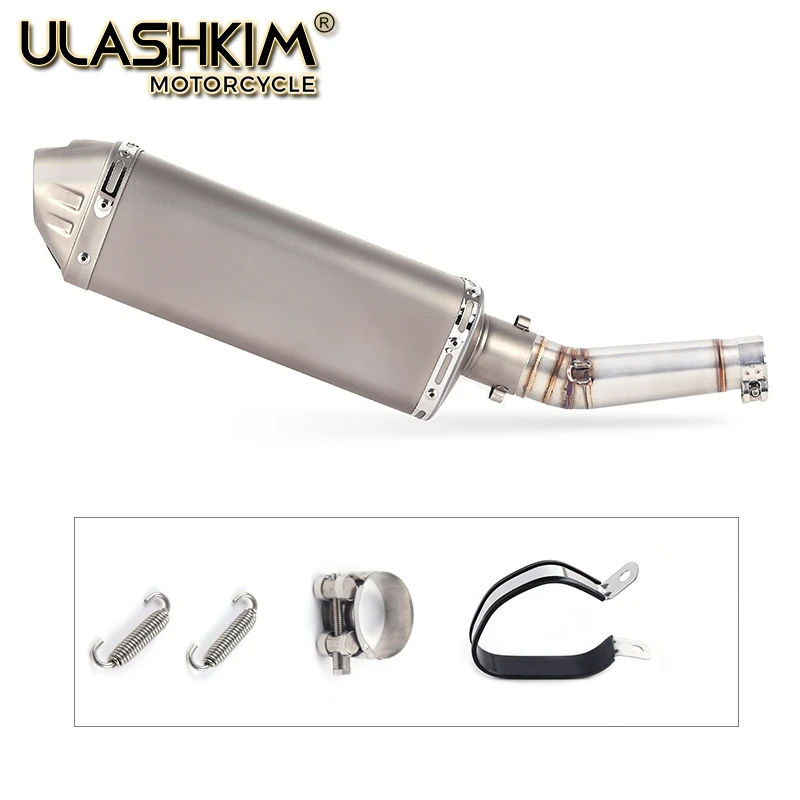 

Motorcycle Exhaust Muffler Pipe Link Pipe Carbon Fiber Exhaust Slip on Escape FOR HONDA NC700 NC750 NC750X 2012-2017