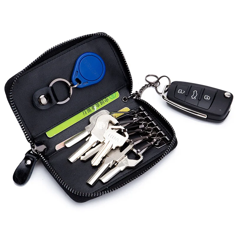 

Unisex Genuine Leather Key Holder Brand Designer Leather Car Key Wallet Bag Women And Men Key Organizer Small Car Case Key Pouch