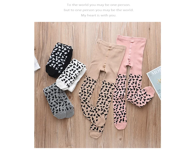 Spring Autumn Tights For Girls Children Leopard Pantyhose Cotton Girls Stockings Toddler Tights Kid Underwear