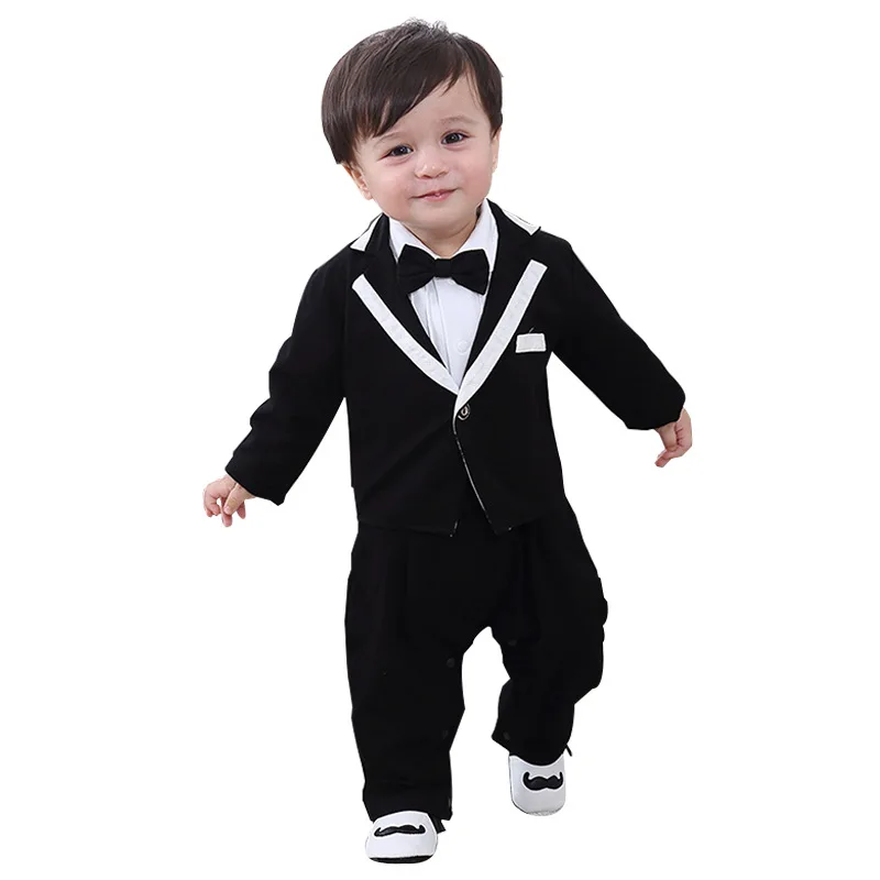 

Newborn Clothing Sets Coat+Bow Shirt romper Gentleman Baby Suit 2 Pieces Infant Boys Clothes Birthday Outfits