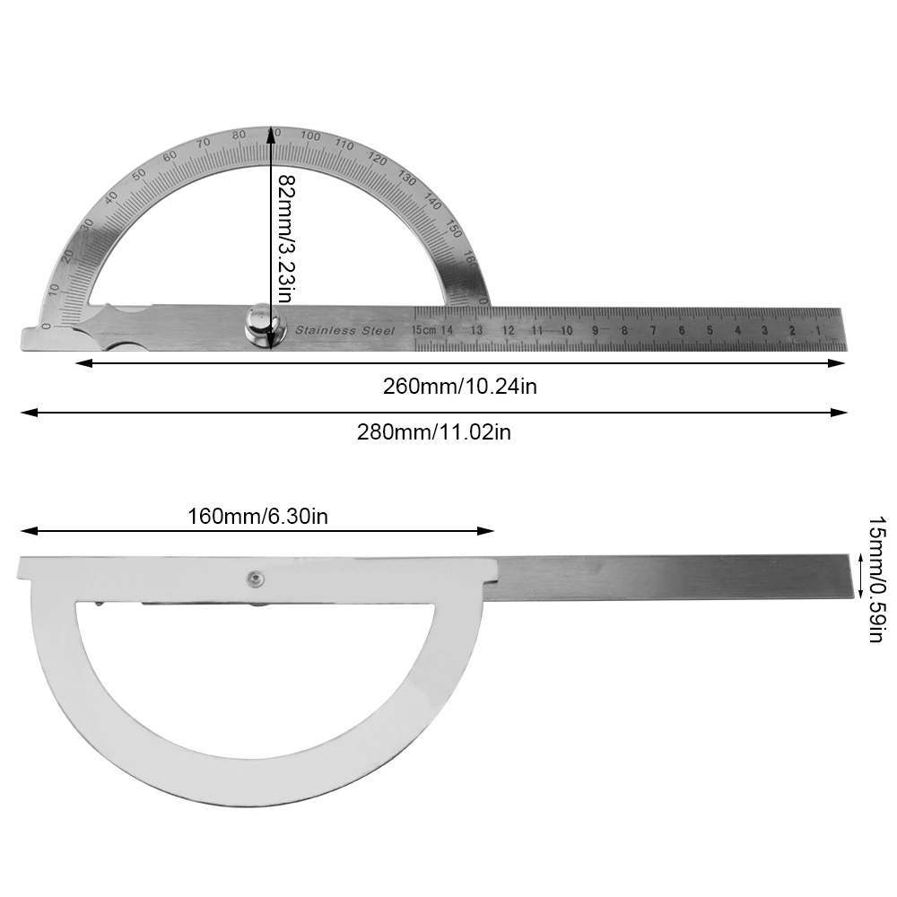 180 градусов транспортир с линейкой из нержавеющей стали измерительный инструмент многоугольная линейка Регулируемая универсальная для деревообработки
