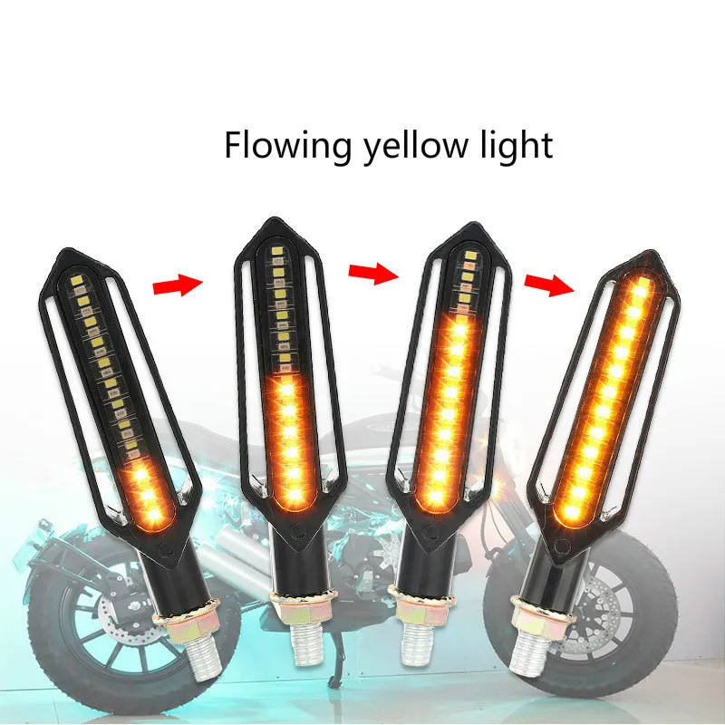 

1 Pair LED Pipeline Motorcycle Steering Signal Sunlight Brake Flash Red/White