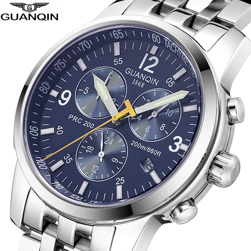 Relógio de Pulso Marca de Luxo 200m à Prova Natação Relógio Automático Homem Guanqin 2020 Esporte Mecânico Dwaterproof Água Masculino Erkek Kol Saati