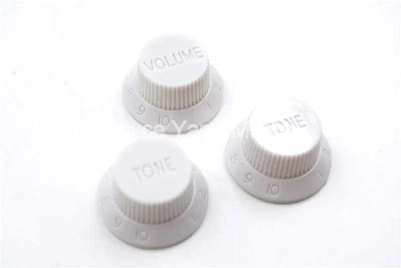 

Niko White No Ink 1 Volume&2 Tone Electric Guitar Control Knobs For ST/SQ Style Electric Guitar Free Shipping Wholesales