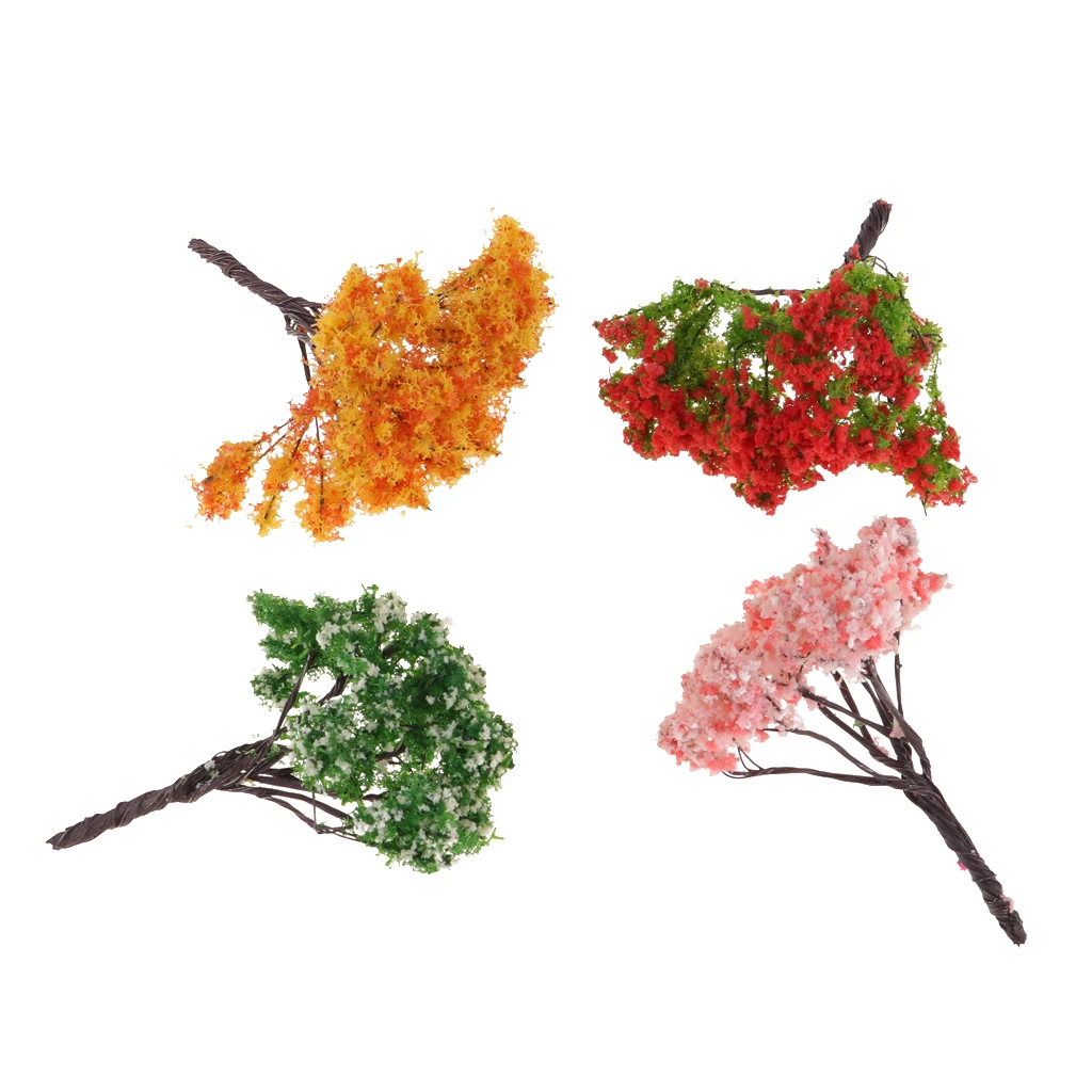 1/12 Dollhouse Miniature Tree Plants For Fairy Garden Decoration Accessory (4PCS)