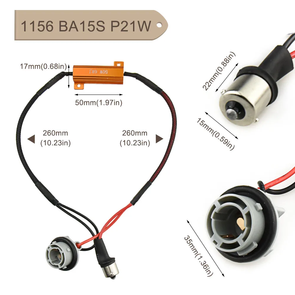 2 шт. автомобиль резистор Canbus BA15S 1156 1157 3157 7443 7440 светодиодный светильник ошибок нагрузочный резистор Предупреждение декодер компенсатора аксессуары