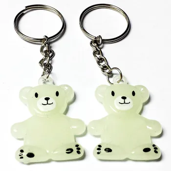 

10X Glow in Dark Bear Key Chain Kid Vintage Charm Fashion Favour Pinata School Bag Fillers Birthday Party Favors Gift Novelty