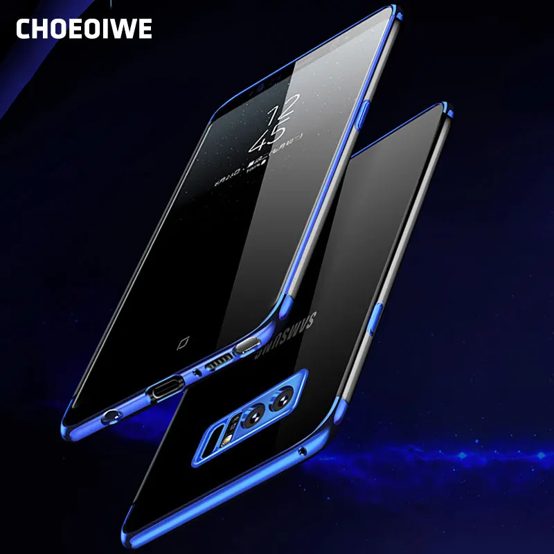 CHOEOIWE Covers for Samsung Note 8 9 S8 S9 Plus S6 S7 Edge J4 J6 2018 Plating Soft Case Cover Silicone Transparent Cases |
