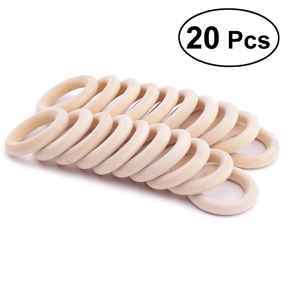 

20pcs 4cm 1.57" Natural Unfinished Large Wooden Rings Circle Wood Pendant Connectors for DIY Projects Jewelry and Craft Making