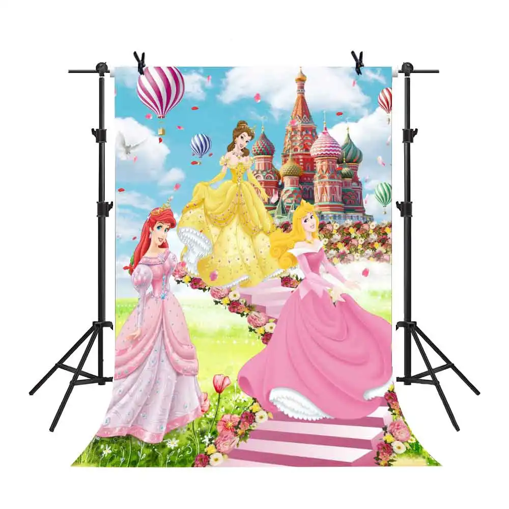 

MTMETY Cartoon Background Fairy Tales Beautiful Princess Snow White Children Photography Seamless Vinyl Video Studio Backdrop