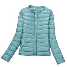 Женский ультра легкий пуховик, новинка, Осень-зима, теплый, белый, утиный пух, светильник, вес, парки, для девушек, тонкий, тонкий, пальто размера плюс, SF0504