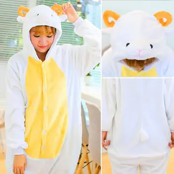 

Cartoon Animal Pajamas White Sheep Cosplay Onesies Adults One Piece Costume for Halloween Carnival pyjamas Couple Sleepwear