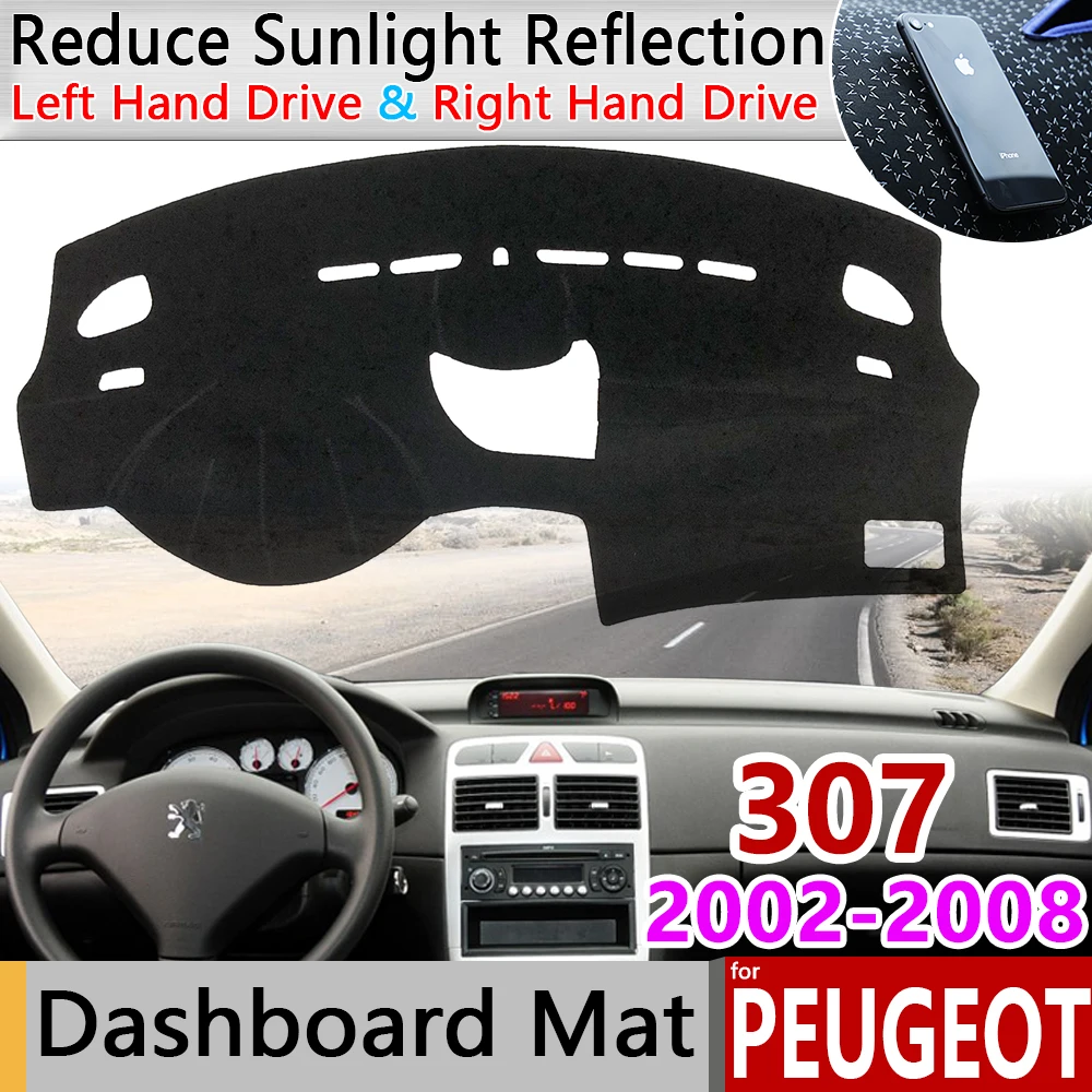 Противоскользящий коврик для Peugeot 307 2002 ~ 2008 307sw 307cc приборной панели навес от