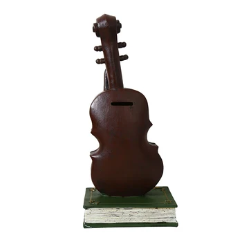 

Vintage Retro Violin Saxophone Ornaments Furniture Resin Music Miniature Crafts Money Box Home Decoration Creative Gifts