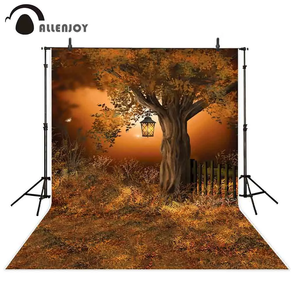 Фотофон Allenjoy осенний кленовый Дерево забор лес фон фотостудия Хэллоуин |