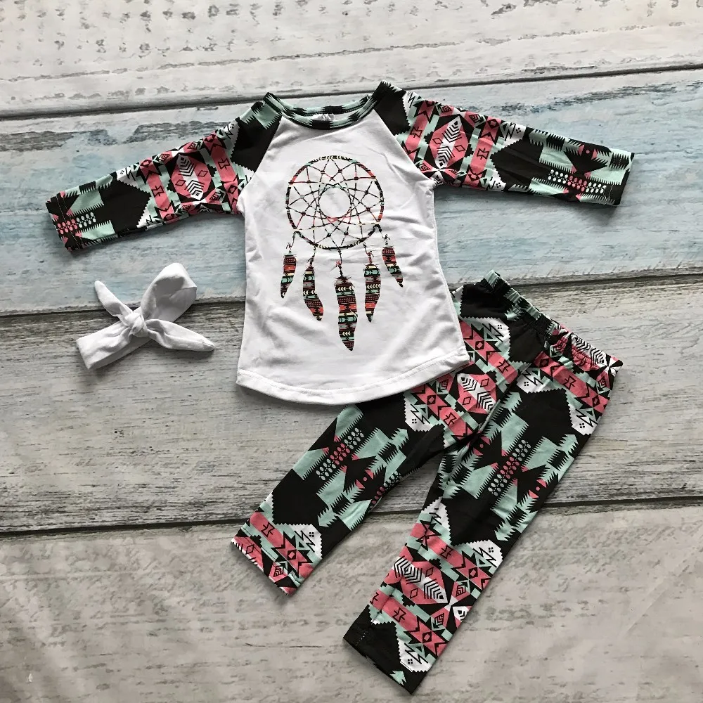 wholesale girls dream catcher clothing babay girls Fall outfits baby