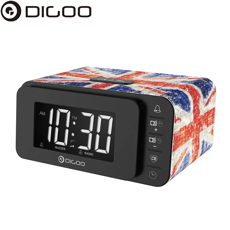

Digoo DG-FR8888 Multi-function Smart Botton Digital Alarm Clock with FM Radio Speaker Memory Function Dual Daily Alarms