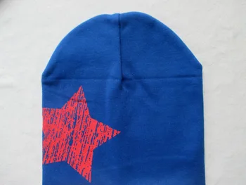 

Children's hat Pentagram turtleneck cap Baby hat made of pure cotton knitted hat head circumference 38 cm10pcs/lot