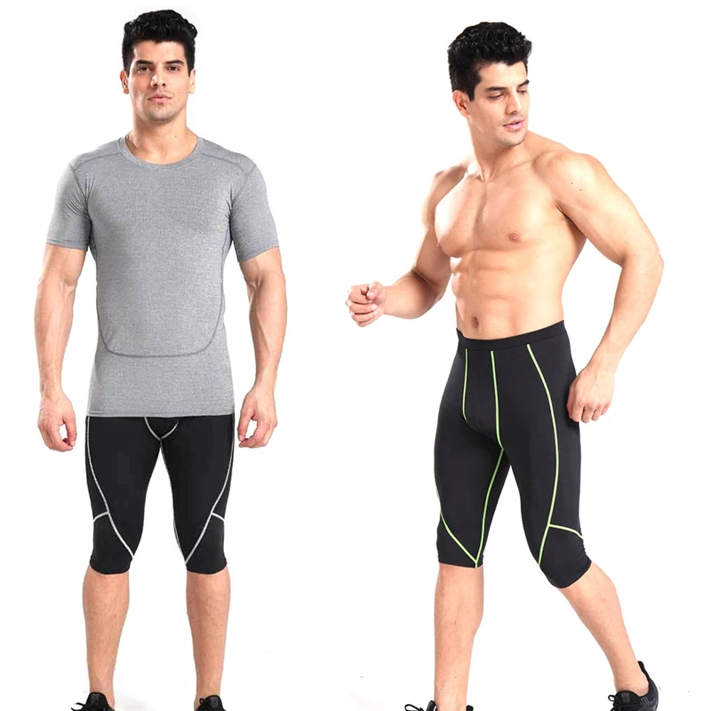 Running Shorts Skinny Men\'s Sports Gym fitness Compression Wear Under Base Layer Shorts Pants Athletic Tights