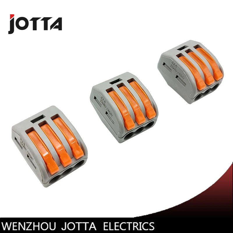 

50Pcs PCT-213 3 Pin Universal compact wire wiring connector conductor terminal block with lever