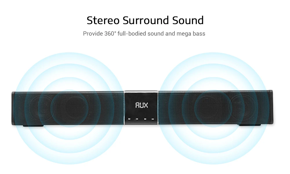 Smalody Wireless Bluetooth TV Soundbar Stereo Surround Sound Speaker