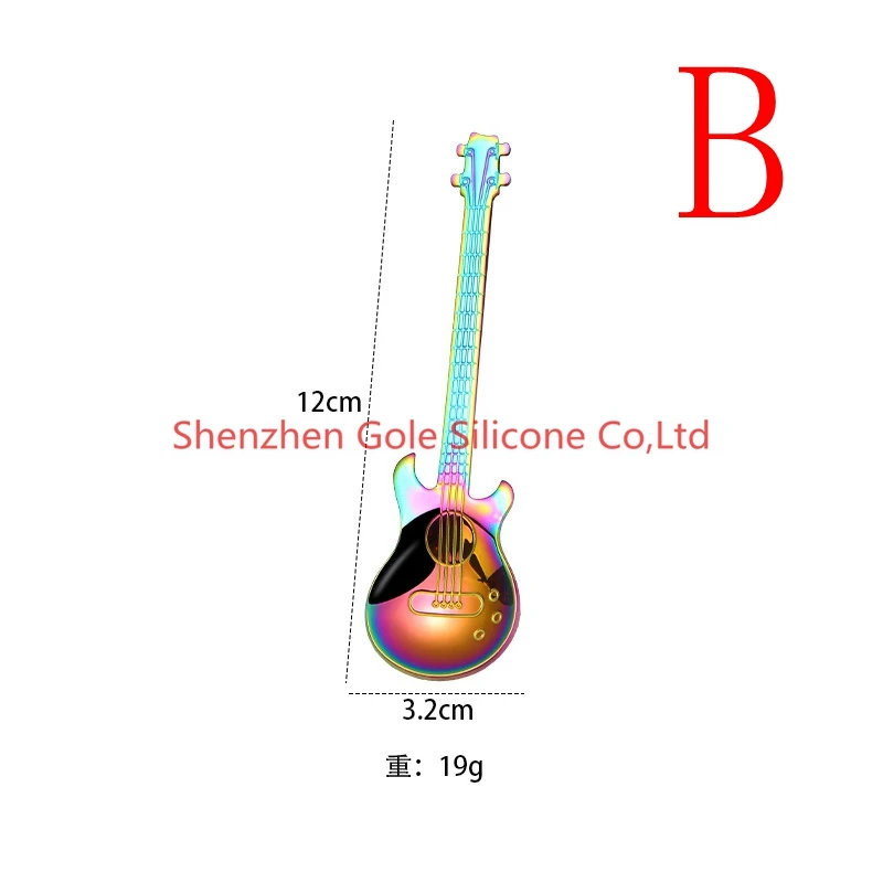 100 шт. гитары Комплект кофейных ложек Нержавеющая сталь десертное мороженое чайная ложка аксессуары для кофе посуда для питья