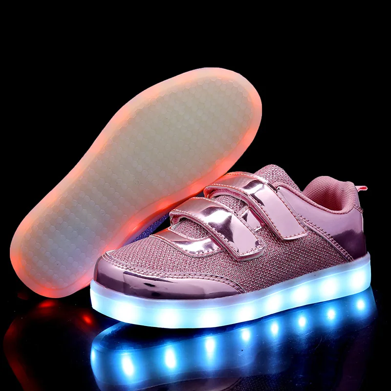 Детские кроссовки Led usb воздухопроницаемый светильник|sneakers with|children led sneakerslight shoes