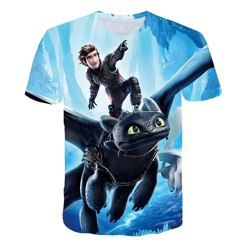 

New How To Train Dragon The Hidden World 2019 Men's T-shirt Size S-5XL Cartoon t shirt men Unisex New Fashion tshirt Loose