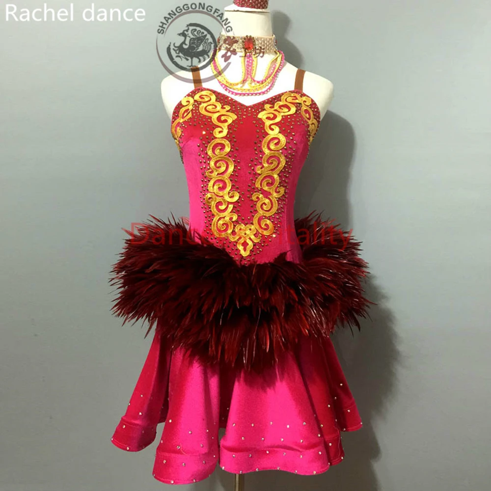 

2017 New Latin Dance Dress Women Showing Clothes Much Colors Competition Skirt Woman Popular Dancing Clothes Adult Dancing Dress
