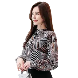 Весна Осень 2019 Женская белая рубашка с длинным рукавом рубашки корейские оборки женские уличные тонкие шифоновые блузки элегантные