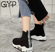 Spring Running Shoes For Women High Top Socks Sneakers Women Breathable Sport Soft Barefoot Shoes Knitted Footwear Jogging YC107