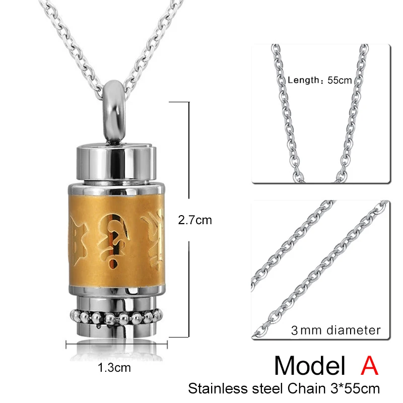 Fashion OM MANI PADME HUM bouddhiste tibétain Charms Cylindre Collier Pendentif
