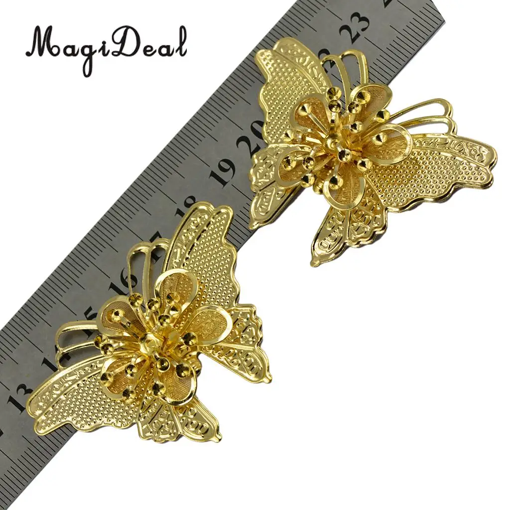 MagiDeal 6 pcs Fashion 3D Large Filigree Butterfly DIY Scrapbooking Home Mirror Wall Art Golden Home Decoration Stickers