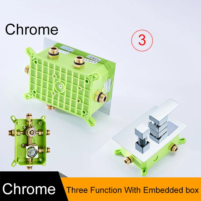 BAKALA смеситель для душа 3 способа скрытый легко монтируемый ящик 2 Ручки Латунный скрытый клапан хромированный горячий и холодный BR-9915 - Цвет: Chrome 3 Function