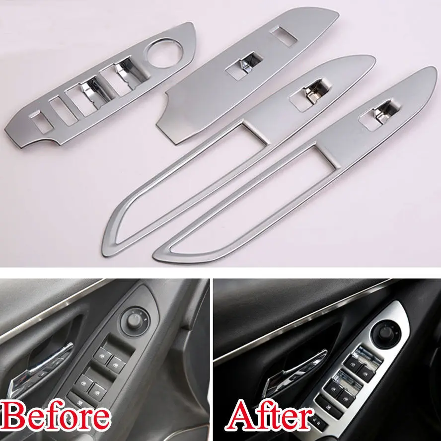 

BBQ@FUKA 4PCS Inner Door Window Button Switch Panel Cover Moulding Trim Sticker ABS Fit For Chevrolet Trax 2013 2014 2015