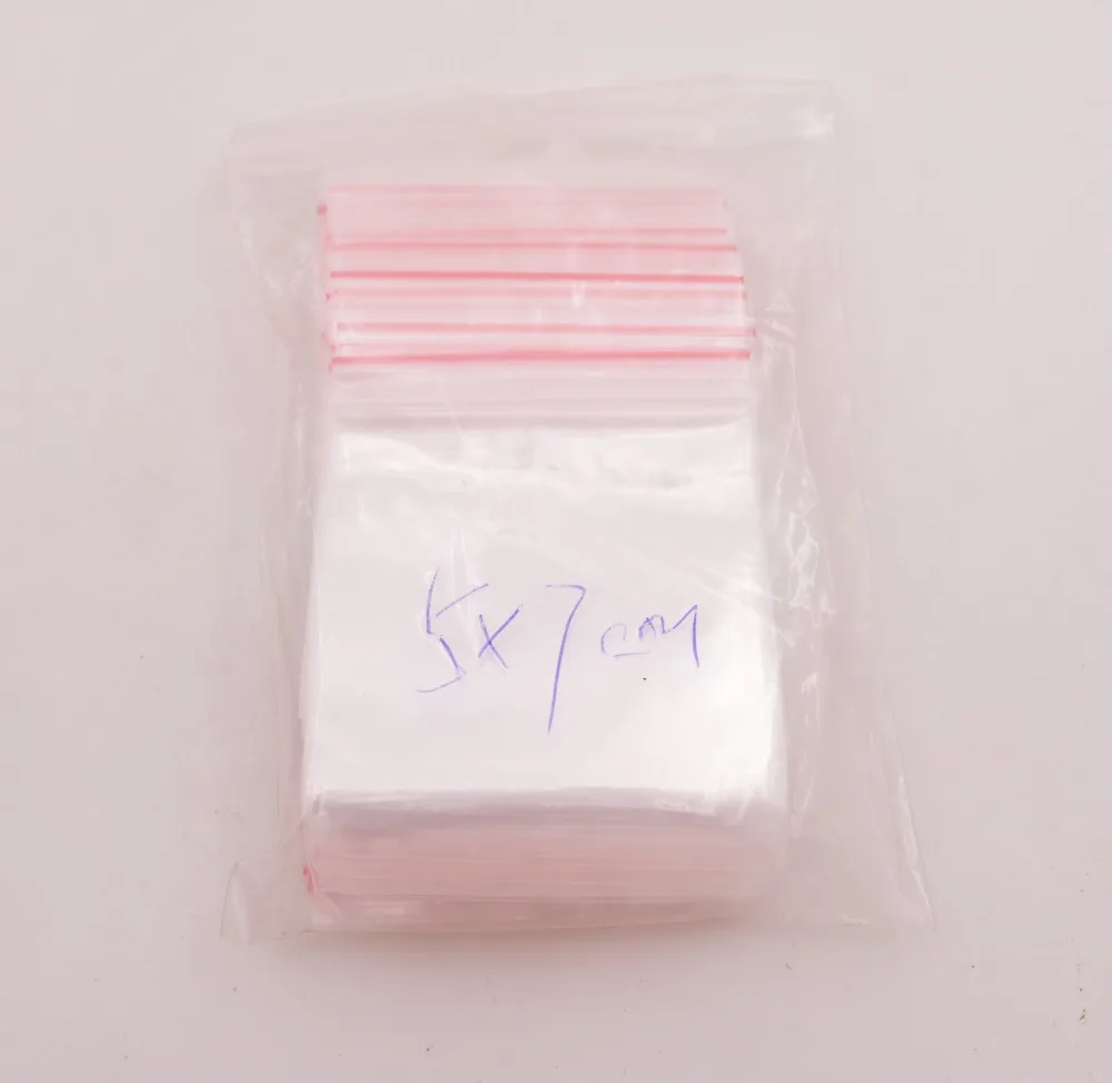 

100 PCS 5cmX7cm Bags Self Resealable Grip Poly Plastic Clear Ziplock 2.5MIL