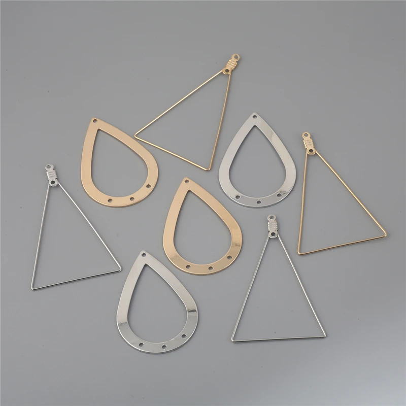 

Metallic Perforated Earrings Pendant Drop Metal Hanging Hole Earring Long Triangle Jewelry Accessories DIY Combination Findings