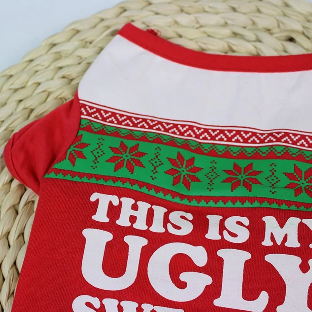 Рождественская футболка с милой собачкой одежда для домашних животных жилеты костюмы Одежда Костюм Chritmas Милая одежда