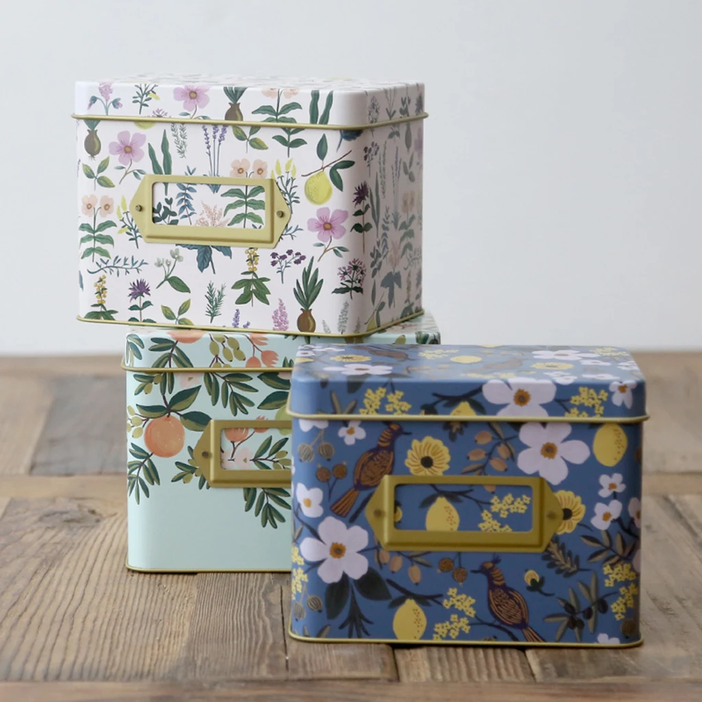 Mini Cosmetics Jewelry Tinplate Case Gift Tin Box Organizer Wedding