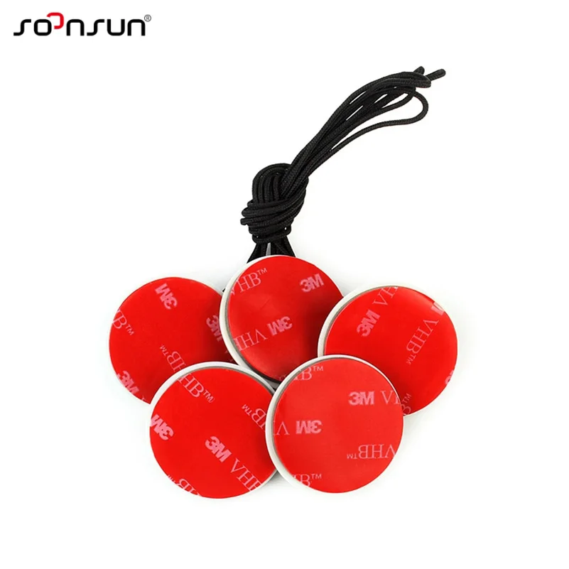 

SOONSUN 5pcs/lot Safety Insurance Tether Strap W/ 3M Sticker Mounting Kit For GoPro Hero 6 5 4 SJCAM For Xiaomi Yi Accessory